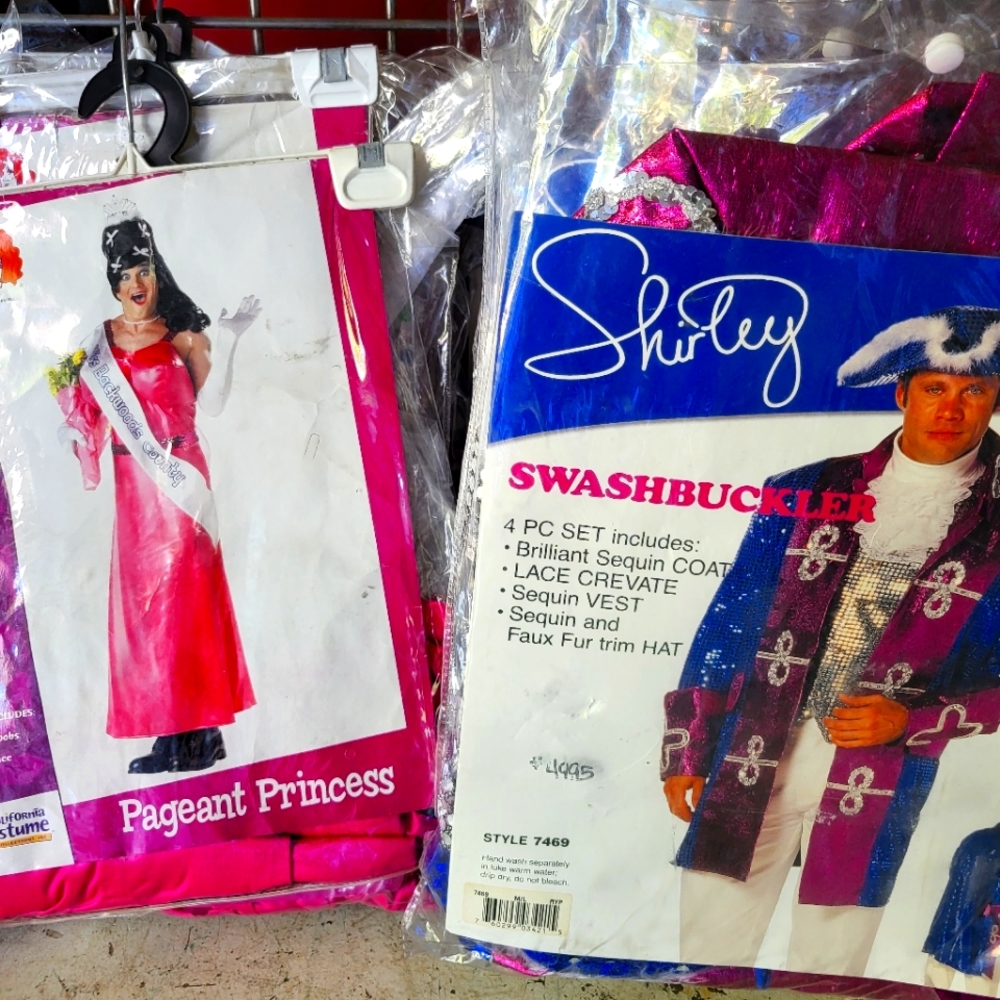 Assorted men's and women's costumes various sizes all new
